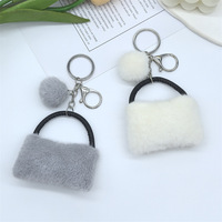 Porte-clés en peluche, mini sac à main, breloque en fausse fourrure, pendentif de sac, mignon, doux, Kawaii, vente en gros, personnalisé, OEM, ODM