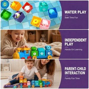 Jouet de train Montessori 3 en 1 avec animaux et chiffres, empilable et connectable, pour la ferme et le <span class=keywords><strong>bain</strong></span>, sans BPA, jouet éducatif pour bébés et tout-petits - Product Image 5