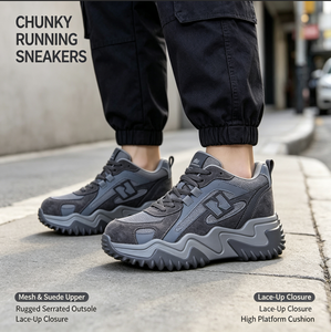 <span class=keywords><strong>Sneakers</strong></span> Chunky Retrò da Donna con Lacci, <span class=keywords><strong>Tacco</strong></span> <span class=keywords><strong>Interno</strong></span> Nascosto, Inserti in Rete e Suola Robusta, Produzione ODM all'Ingrosso per Primavera e Autunno - Product Image 1