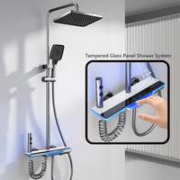 Meilleures ventes, système de douche automatique en laiton ABS, ensemble de robinets, panneau de douche numérique pour salle de bain avec vanne à jet inclus