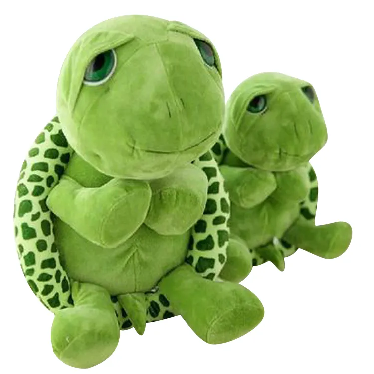 Muñecos de peluche de tortuga de gran tamaño, juguetes de felpa de tortuga de ojos grandes