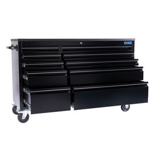 Armoire à outils roulante en acier inoxydable robuste de 56 pouces, plan de travail avec 10 tiroirs, dessus en bois, <span class=keywords><strong>coffre</strong></span> à outils <span class=keywords><strong>Craftsman</strong></span>, OEM/ODM/OBM - Product Image 4