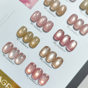 AILANUO Cadeau de Noël et du Nouvel An, Vernis à ongles gel effet œil de chat pailleté 15ml, sans TPO, sans HEMA, lot de 10 couleurs avec nuancier - Product Image 4