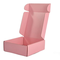 Boîtes d'expédition roses avec logo personnalisé, petites entreprises, petites boîtes en carton ondulé pour l'emballage, pour boîtes cadeaux