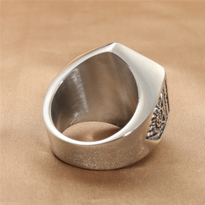 Anillo Masónico Hexagonal para Hombre, Plata Tibetana, Estilo Retro Punk, Regalo, 21007 - Product Image 3