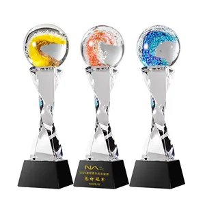 Nuovo Design elegante trofeo di cristallo Glass Awards Cups Crystal riconoscimento dei dipendenti premi Team Work Award