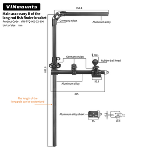 VINmounts Kayak Fish Finder Mount Live Sonar <b>Bracket</b> 360 Adjustable Compatible 1.5 Inch C Size Arm Marine Mount Saltwater Fish - Product Image 2