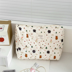 Bolsa de maquillaje con diseño de muñeco de nieve, bolsa de cosméticos con diseño de oso y árbol de Navidad, bolsa organizadora grande de viaje para <span class=keywords><strong>mujer</strong></span> - Product Image 2