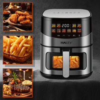 HALEY Grande Friteuse à Air Chaud avec Porte Vitrée Panoramique, Contrôle Tactile par Icônes, Multi-Programmes, Sans Huile, pour Restaurants et Usage Domestique, Marque Privée, Vente en Gros