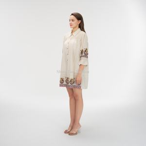 Robe Formelle OEM pour Femmes, Robe Chemise Printemps-Été, Style Bohème Brodé, Robe pour Femmes - Product Image 2