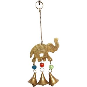 Fait à la main traditionnel indien décoratif tentures murales en laiton métal cordes Vintage Style carillons éoliens pour porte décor à la maison avec cloche - Product Image 6