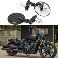 Nouveaux rétroviseurs latéraux convexes grand angle en aluminium 7/8 pouces pour moto, style Indian Scout Bobber Cruiser Cafe Racer Retro
