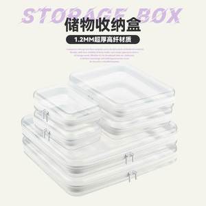 Boîte de rangement pour jouets d'enfants en plastique rigide transparent épaissi, étanche, avec fermeture éclair, double compartiment, pour cosmétiques - Product Image 5