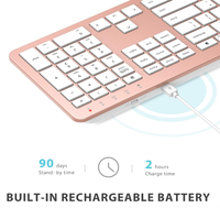Clavier et souris sans fil IClever GK08 Blanc Ergonomique Silencieux Conception pleine taille avec connexion stable pour ordinateur/tablette/Mac