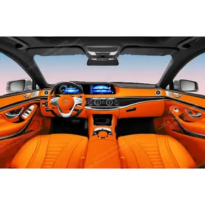 Warna kustom untuk maybach mercedes s-class w220 w221 ke w222 kit konversi interior dengan layar ganda lcd