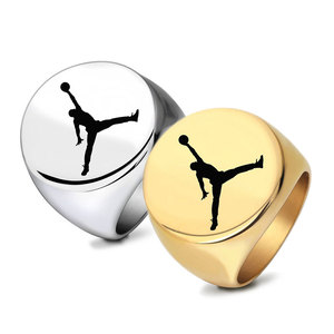 Anillo de Baloncesto de Acero de Titanio para Hombre, 22 mm, Superficie Lisa Redonda, Joyería de Regalo - Product Image 1