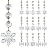 Décoration de Noël suspendue en forme de flocon de neige en plastique transparent avec lumières à pendentif pour mariage et Noël