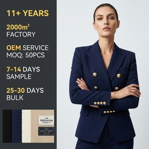 <span class=keywords><strong>Blazer</strong></span> Doppiopetto da Donna con <span class=keywords><strong>Bottoni</strong></span> Dorati, Giacca Elegante Personalizzabile OEM - Product Image 1