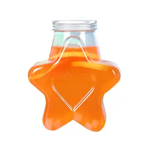 Одноразовые 300 мл 400 мл 500 мл креативный Milktea Star прозрачный пластиковый Pet бутылка для сока