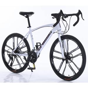 Vélo de <span class=keywords><strong>course</strong></span> sur route unisexe pour adultes, guidon courbé, <span class=keywords><strong>cadre</strong></span> en acier à haute teneur en carbone, freins à disque doubles, fourche à suspension, 21-30 vitesses, capacité de charge de 150 kg - Product Image 2