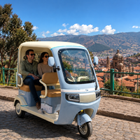 Tricycle électrique à 3 roues SumEV, 3 places, ouvert, 60V 20AH, autonomie 50km, certifié CE, rideau de pluie en option pour la conduite quotidienne en famille