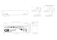 Original CSB HRL1210W 12V10W Hochleistungs-AGM-VRLA-Batterie für USV, Brandmelder und Notbeleuchtung