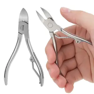 Hot sales stainless steel nail nipper pedicure tool heavy duty thick toe cutter single spring cuticle clippers for ingrown nails