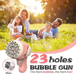 2023 Summer 23 32 Holes Soap Bubble Machine Gun Toys Outdoor Automatic Bubble Gun Toys For Kids