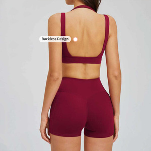 Conjuntos Deportivos Personalizados para Mujer de Secado Rápido, Sujetador Deportivo sin Espalda, Leggings de Yoga de Cintura Alta, Conjunto Deportivo Transpirable para Correr y Hacer Ejercicio - Product Image 5