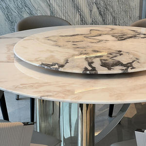 Sunrise moderno semplice design tavolo <span class=keywords><strong>da</strong></span> <span class=keywords><strong>pranzo</strong></span> <span class=keywords><strong>con</strong></span> giradischi di lusso in acciaio inox accessibile per il <span class=keywords><strong>soggiorno</strong></span> di un piccolo appartamento - Product Image 5