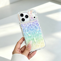 Coque de téléphone magnétique antichoc et incassable JOYPORODO B491 tendance à imprimé léopard en PC ondulé pour iPhone 17 18 Pro Max