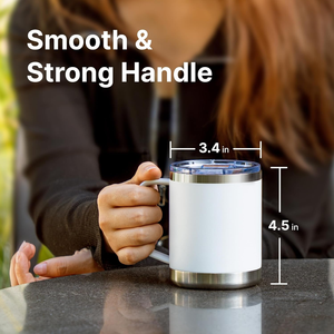 Vente flash : Tasse à café isotherme à double paroi en acier inoxydable 304 rouge de 12 oz avec couvercle anti-fuite sans BPA pour un usage au bureau - Product Image 3