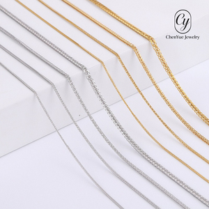 Collana a catena a maglie Chopin in acciaio inossidabile, popolare su Instagram, da donna, lucida, per clavicola, accessori per il collo abbinabili a ciondoli fai da te, all'ingrosso - Product Image 1