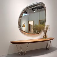 Meuble d'entrée de couloir grande taille en or, table console d'entrée moderne en métal