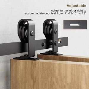 WEKIS Industrial Steel Bi-Folding Barn Door Hardware <b>Kit</b> Screw Top Mount Roller 4-Door System Bedroom Kitchen Living Room - Product Image 4