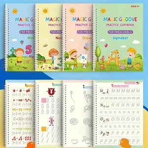Calligrafia francese personalizzata riutilizzabile disegno scrittura a mano alfabeto lettera pratica magica libri quaderni per bambini