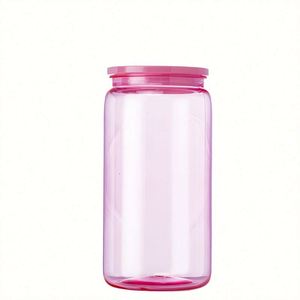 Gobelets en forme de canette de bière de 16 oz, bouteille à boisson en plastique givré de 16 oz avec couvercle - Product Image 2