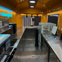 Remorque à pizza mobile robuste en alliage d'aluminium, entièrement équipée, chariot alimentaire pour burgers, hot-dogs, café, barbecue, bonbons, restauration rapide