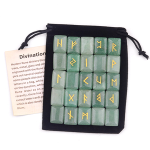 Ensemble de pierres runiques en cristal naturel, 25 pièces, pierres runiques gravées Elder Futhark, pierres de chakra avec pochette en velours, livre guide, cadeau de <span class=keywords><strong>sorcellerie</strong></span> - Product Image 1