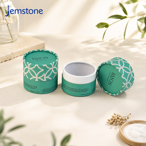 Caja de cartón cilíndrica de papel kraft elegante y de primera calidad, impresa a medida, para envasar tarros de crema facial de marca de lujo. - Product Image 2