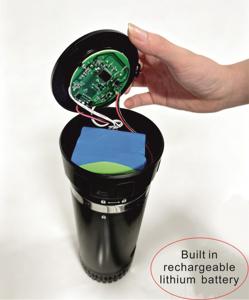 Mini-réfrigérateur portable noir de style tasse, à batterie rechargeable, compact, thermoélectrique, avec écran tactile LCD, pour voiture et hôtel - Product Image 2