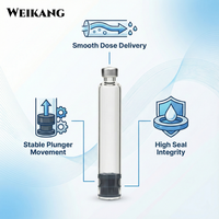 Cartouche en verre jetable de 3 ml avec couvercle en aluminium, flacons stériles assortis pour stylo injecteur d'insuline