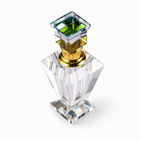 Flacon de parfum en cristal facetté de 6 ml vide, avec bouchon carré à col doré, décanter de luxe pour la décoration intérieure, cadeau, verre transparent WDY-0510