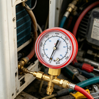 Industrial Refrigerant Gauges 0-800psi Range Copper Alloy Connection Axial Radial Mount for HVAC Pipeline Systems