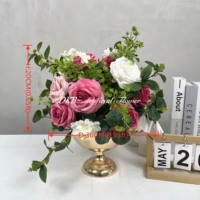 Décorations de mariage populaires, centres de table, boules de fleurs artificielles roses et bleues pour la décoration de la salle, les anniversaires, les fêtes à domicile et les mariages