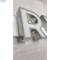 Lettres LED lumineuses en acier inoxydable argenté poli pour enseigne de fenêtre, panneau suspendu au plafond, décoration pour maison et centre commercial