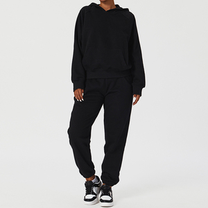 <span class=keywords><strong>2023</strong></span> femmes C47 automne <span class=keywords><strong>hiver</strong></span> à capuche ample sport loisirs pull ensemble rembourré cent poches brodé motif cheville pour - Product Image 4