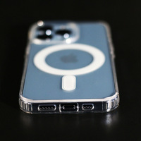 Coque antichoc transparente magnétique en TPU+PC avec support de téléphone pour iPhone 18/17/16/15/14/13 Pro Max