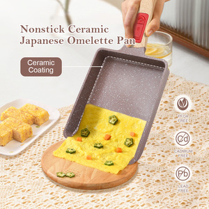 Padella Tamagoyaki ceramica antiaderente di alta qualità | Padella Omelette giapponese con manico rimovibile - Product Image 2