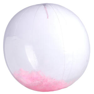 Pelota de playa inflable transparente de plumas, pelota de PVC, juguete acuático para interiores y exteriores, unisex, de 8 a 13 años - Product Image 5